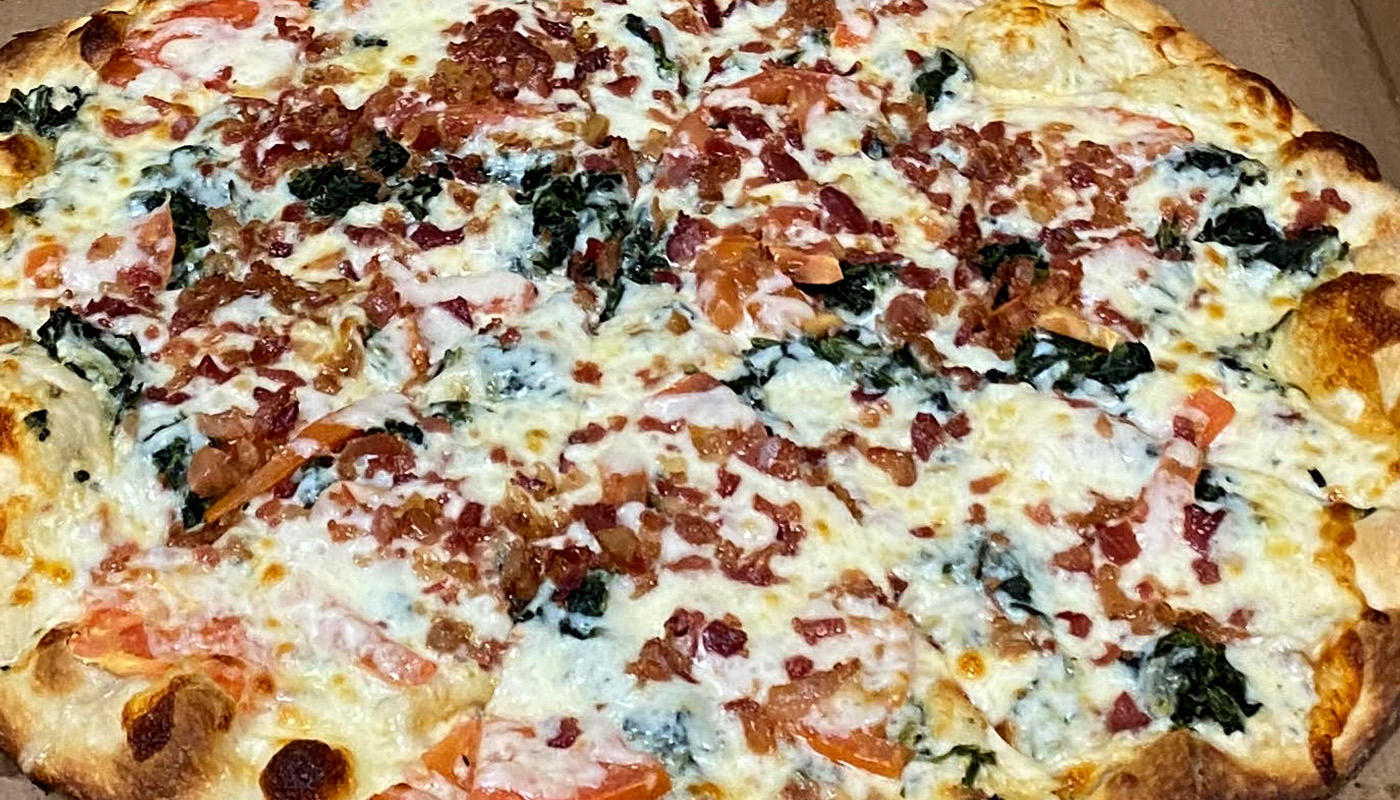 CHICKEN SPINACH ALFREDO PIZZA image